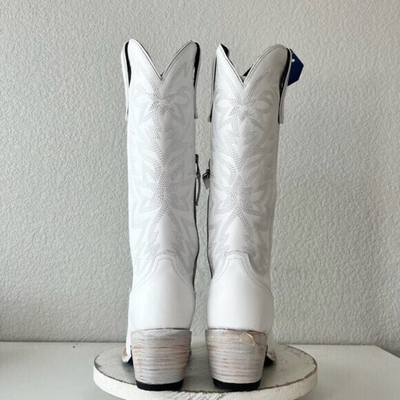 Lane MEGAN MORONEY Smokeshow Womens Cowboy Boots  White Western Cowgirl Tall - Picture 3 of 5